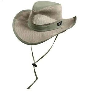 Panama Jack Mesh Seven Seas Safari Original Hat Khaki Light Green Fossil Size XL